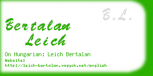 bertalan leich business card